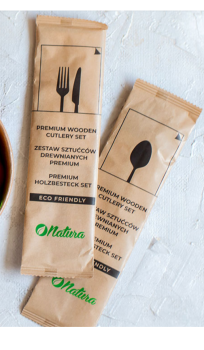Widelec i Nóż bambusowy jednorazowy PREMIUM
