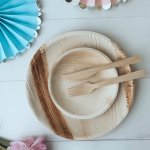 Zestaw dla 12 osób liście palmowe/bambus jednorazowy