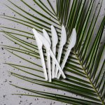 Nóż PLA 16,5 cm biały - 25 sztuk