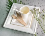 50 sztuk białych kwadratowych talerzy z trzciny cukrowej 15,5 cm - eleganckie i ekologiczne