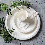talerz okragły eko 18cm trzcina cukrowa biały
