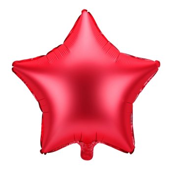 Balon Foliowy Gwiazdka, Czerwony Matowy 48cm
