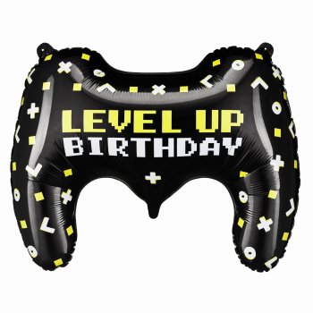 Balon Foliowy GamePad "Level Up Birthday" 60x45 cm