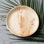 Talerz okrągły średnica 23 cm z liści palmowych - 10 sztuk