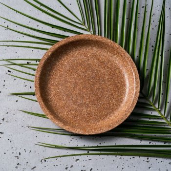 Talerz okrągły średnica 16 cm z otrębów pszennych