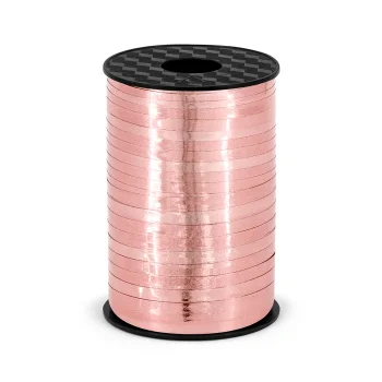 Wstążka plastikowa, różowe złoto, 5mm/225m