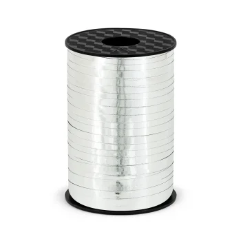 Wstążka plastikowa, srebrny, 5mm/225m