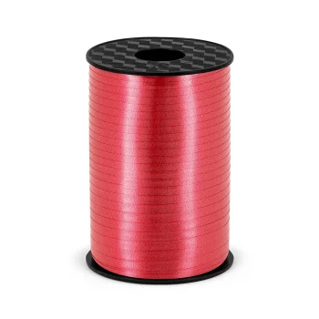 Wstążka plastikowa, czerwony matowy, 5mm/225m