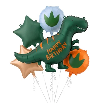 Zestaw balonów foliowych Dinozaur Happy Birthday