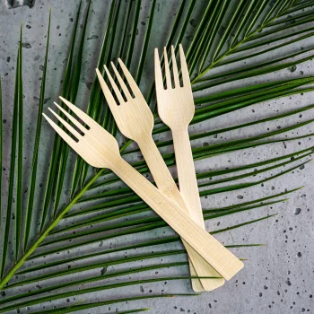 Widelce bambusowe jednorazowe 17 cm – premium