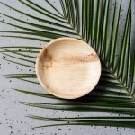 Talerz okrągły średnica 15 cm z liści palmowych - 10 sztuk