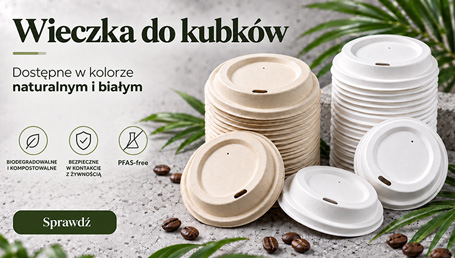 Wieczka do kubków z trzciny cukrowej bez PFAS